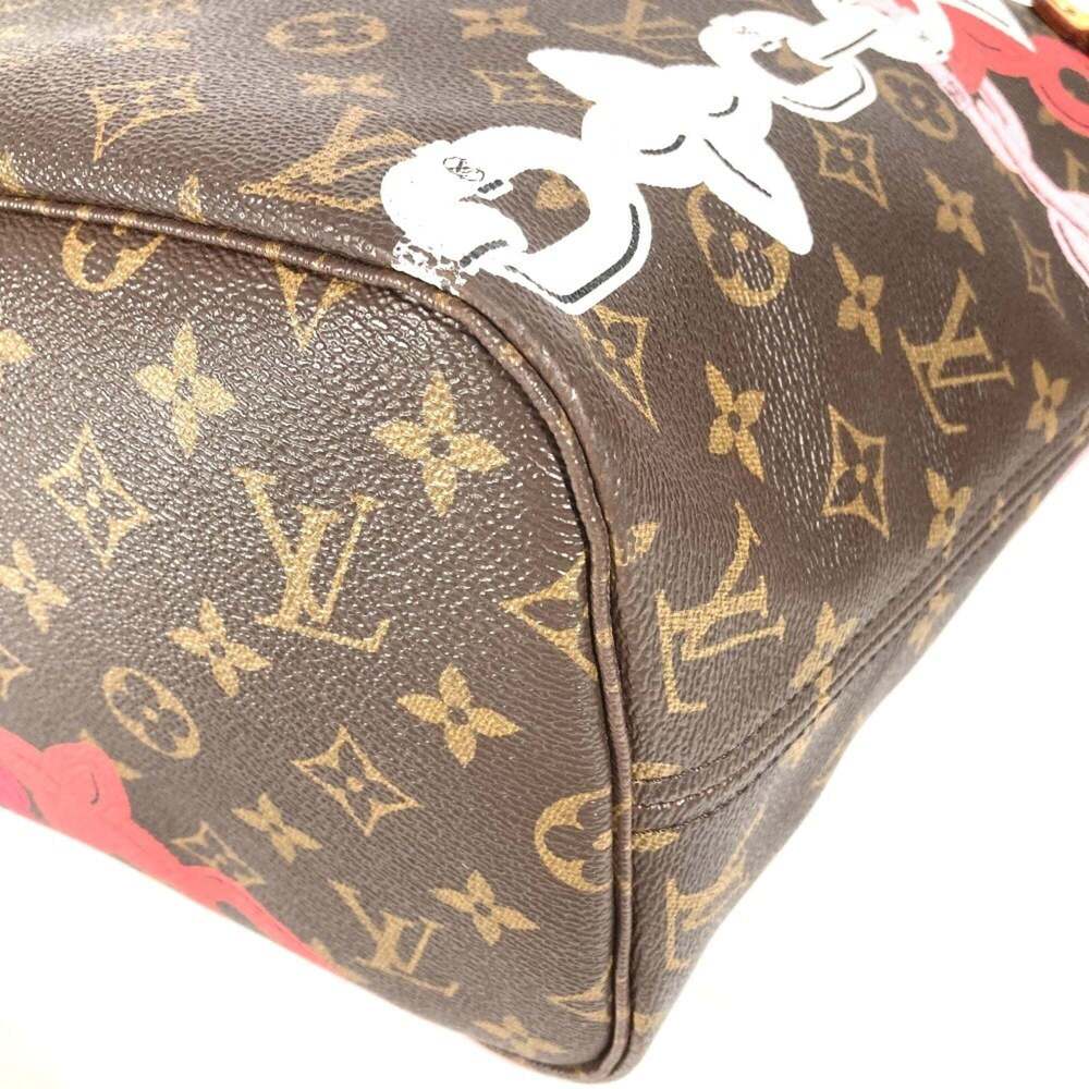 LOUIS VUITTON Brown Monogram Canvas Neverfull MM Shoulder Bag - Picture 6 of 16